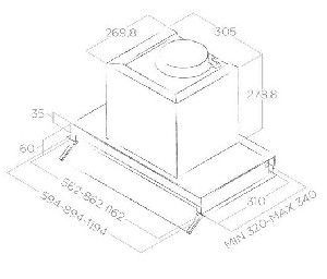 Аксессуары ELICA Короб воздуховода телескопический макс. 36 см для Hidden, BoxIN, Boxin Plus